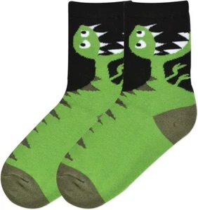 K.Bell Boy's Dino Bones Crew Socks Fits Shoe Size 11-4 Dino Fan Free Shipping - Picture 1 of 1