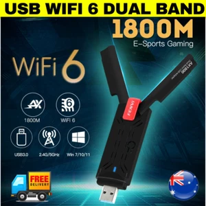 USB Dual Band 1800Mbps WiFi 6 Adapter 2.4G/5G PC USB3.0 Network card dongle - Picture 1 of 13