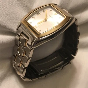 Avon Quartz Watch Silver Tone W/ Gold Tone Accents Not Working. F17318 1/F - Picture 1 of 12