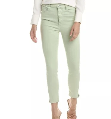 Pantalones de mezclilla ajustados elásticos 7 for ALL HUMANITY para mujer 34 verdes tiro ultra alto nuevos con etiquetas $228 Foto 1 de 4