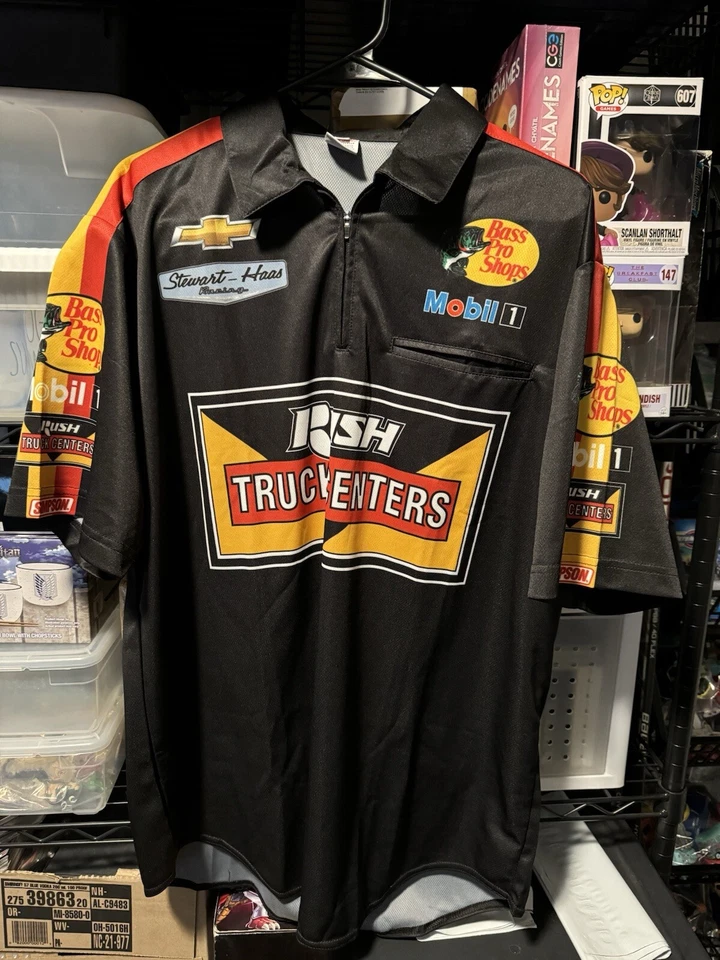 SIMPSON Stewart Haas Racing Pit Crew Shirt Jersey - Mens L - Chevy, Bass Pro - Image 1 of 4