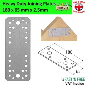 FLAT BRACKET Joining Mending PLATE 2.5mm Steel HEAVY DUTY STRONG PLATE 180x65mm - Picture 1 of 2