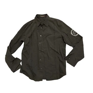 Mens Morphine Generation Vintage Y2K Dark Gray Collared Shirt XL - Picture 1 of 5