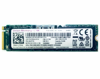 Lenovo 512GB NVMe PCIe M.2 SSD Solid State Drive SSDPEKKF PCIe 3.0 x4 M.2 2280 - Image 1 of 4