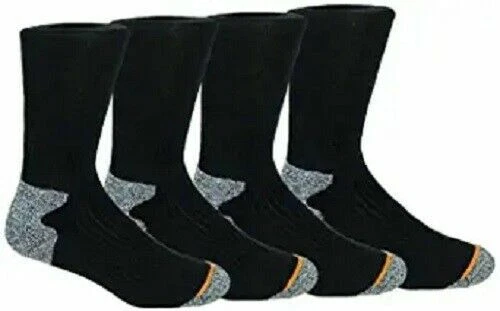 Weatherproof Wool Blend All Purpose Outdoor Crew Socks 4 Pack (6-12) Mens Black/Grey 722464