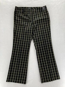 NY&C 7th Avenue Suiting Collection Pants Women's 14 Black Plaid Stretch Bootcut - Picture 1 of 13