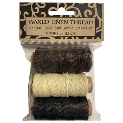 Books By Hand Natural Waxed Linen Thread 18m for Sewing Bookbinding (3 Pack) - Image 1 of 4