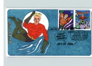 AQUAMAN, Super Heroes First Day of Issue, 2 different Aquaman stamps, 2005 - Picture 1 of 1