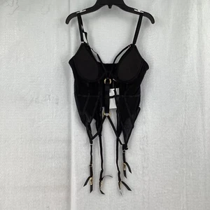 Hustler Women's Sierra PPHUS041 Black Adjustable Strap Basque Corset Size 34DD - Picture 1 of 8