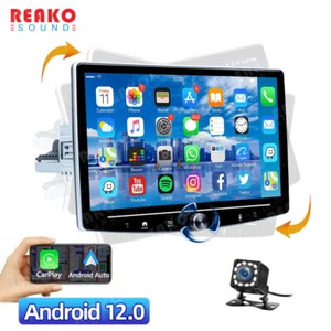 Single 1DIN Rotatable 10.1" Android 12 Carplay Car GPS Stereo Radio WIFI Player - Picture 1 of 16