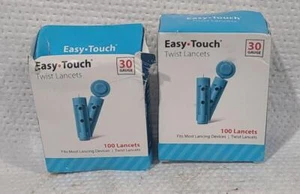 Lancetas torcidas Easy Touch triple corte biselado estéril sin látex paquete de 100 quilates 30G X 2 - Imagen 1 de 3