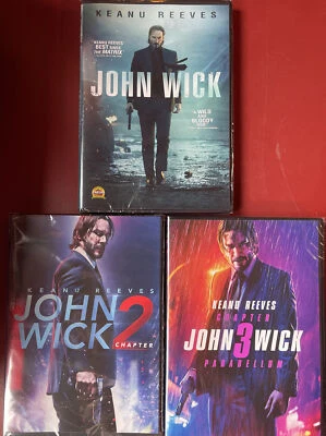 John Wick Trilogy (3 DVD Set) 16x9 (2.40) Keanu Reeves 1-3 - Image 1 of 4