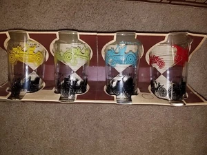 Federal Glass Beverage Antique Car Auto Maxwell Cadillac set of 4 Ford 4½” high - Foto 1 di 7
