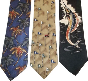 Lot of 3 Men's tie Cutter and Buck Designer Silk Men's Neck Wear Made in USA - Picture 1 of 12