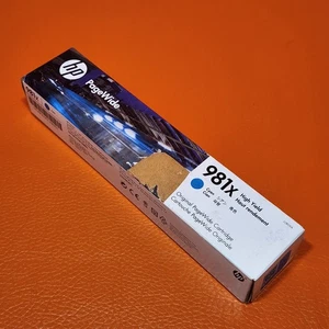 HP 981X High Yield Cyan Ink Cartridge Date 2024 For PageWide Enterprise 556 586 - Picture 1 of 8