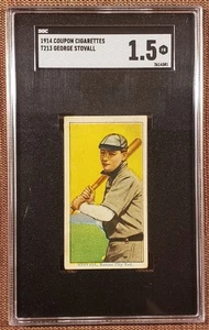 Tarjeta de béisbol 1914 cupón T213 George Stovall Indians St. Louis Browns SGC 1,5 - Imagen 1 de 3