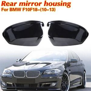 Par de tapas de espejos laterales negras brillantes para BMW F10 535i 528i 525i 550i 2011-13 - Imagen 1 de 7