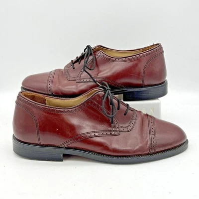 Stanley Blacker Dress Shoes Mens 8.5 M Burgundy Leather Oxford Italy 5238860 - Image 1 of 4