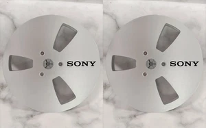 1 Pair 7'' SONY Tape Reel silvery Aluminum for Reel to Reel Empty Take up Reel - Picture 1 of 5