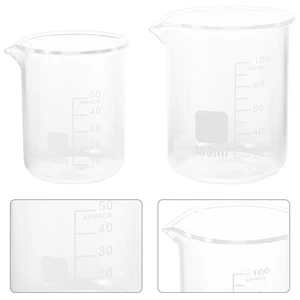4 Pcs Glass Flask Oil Measuring Cup Frothing Cups Milliliter for Liquid - Picture 1 of 12