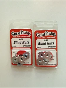 GREAT PLANES 8-32 BLIND NUTS  (4) PCS PER PACKAGE (2) PACKAGES NEW IN PACKAGE - Picture 1 of 2
