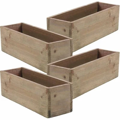 Wooden Planter Box, Rustic Barn Wood, Plastic Liner, Garden Decor, Restaurant... - Image 1 of 4
