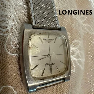 Reloj Pulsera Longines Flagship Cuadrado Cuerda Manual Malla Plateada Pulsera Analógico - Imagen 1 de 24