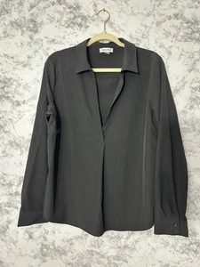 CALVIN KLEIN blusa pullover donna scollo a V nero taglia L usata in ottime condizioni - Foto 1 di 7