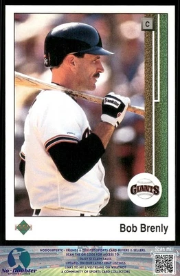 1989 Upper Deck #479 Bob Brenly San Francisco Giants 89UD - Image 1 of 2
