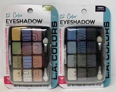 L.A. Colors Smokey Eyeshadow Palette Eyes 12 Colors Supernatural & Urban Lot - Image 1 of 4