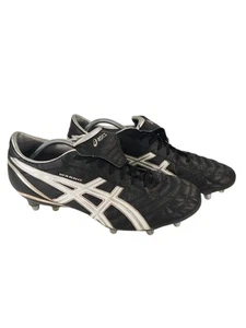 Asics Lethal Warno ST Football Boots Men's Size US 15 Black Leather Soccer AFL - Picture 1 of 8