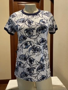 Disney lilo & Stitch Shirt All Over Print M Sketch Print 626 - Picture 1 of 2