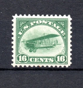 US 1918 old 16 C. Aviation JN-4 Jenny Airmail stamp (Michel 249) MLH - Picture 1 of 2