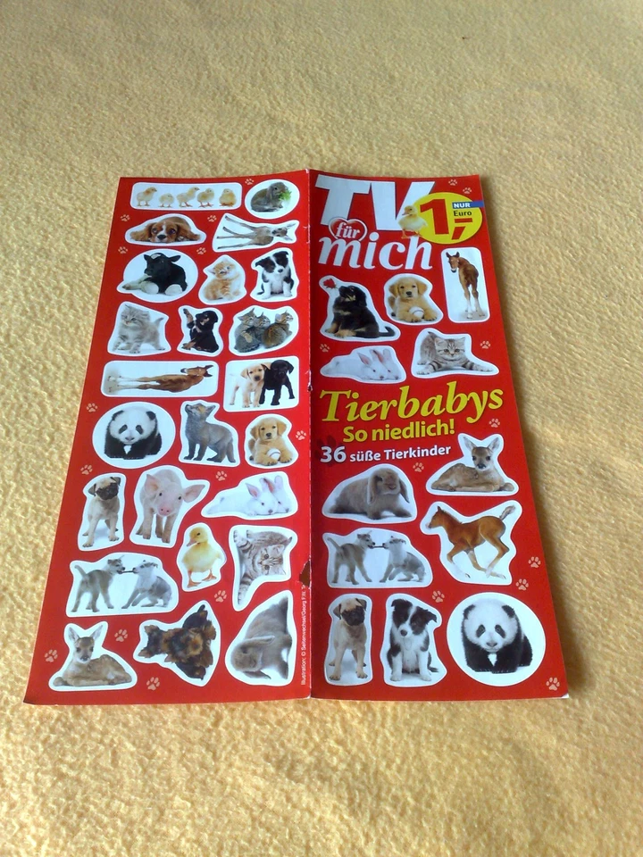 Sticker TV für mich 36 süße Tierkinder Tierbabys - Bild 1 von 1