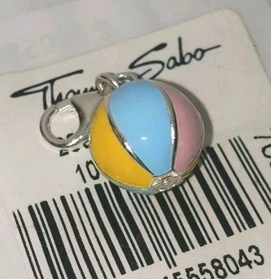Berloque de bola de praia THOMAS SABO esmalte frio multicolorido RRP £ 55 - Imagem 1 de 4