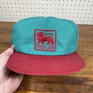VTG Food Lion Snapback Trucker Hat 80s 90s USA Retro Employee Cap SEE PHOTOS - Picture 1 of 10