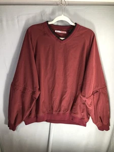 Grand Slam Golf Mens Pullover sz L Burgundy Convertible Sleeves Wind Breaker  - Picture 1 of 7