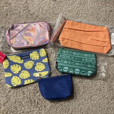 Nuevo Lote de 5 Bolsas de Cosméticos de Maquillaje: 2 Lancome, 1 Estee Lauder, 1 Kiehl’s, 1 Otra Foto 1 de 4