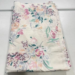 vintage flat sheet twin purple blue floral plaid large blooms blend y2k 90s 80s - Picture 1 of 4