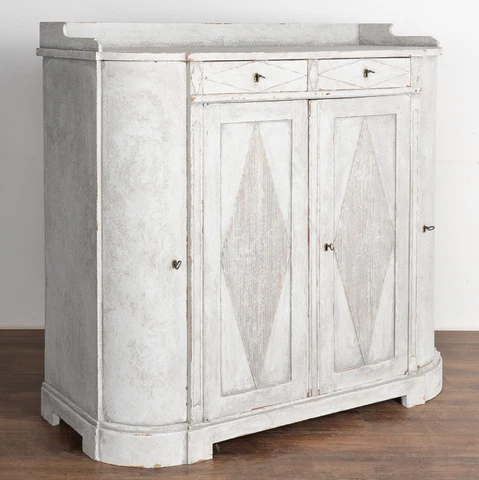 Tall Gray Sideboard Buffet Cabinet, Sweden circa 1860-80 Cover