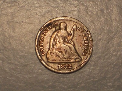 1872 S Seated Liberty Half Dime (F/VF, Roughness, & Attractive) - Image 1 of 4
