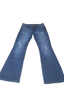 PEOPLES LIBERATION Women’s Low Rise Boot Cut Jeans Sz 29 Distressed Embellished - Picture 1 of 15