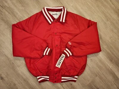 Chaqueta Universitaria DeLong De Colección Para Hombre Talla XL Hecha en EE. UU. Nueva Roja en Blanco Foto 1 de 4