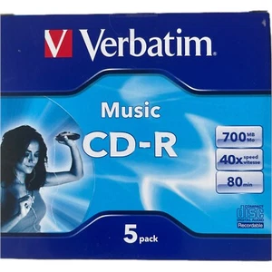 Verbatim CDR 80 Audio 5 Pack J/Case (40xspeed) - Picture 1 of 4