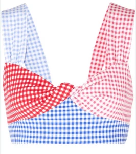 Marysia Swim Sagaponack Bikini Top S Mixed Check - Picture 1 of 13