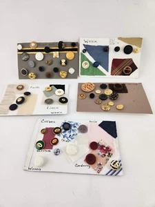 Lot Unique Vtg Button Collection Metal Plastic Braided Knots Worked Abstract - Picture 1 of 12