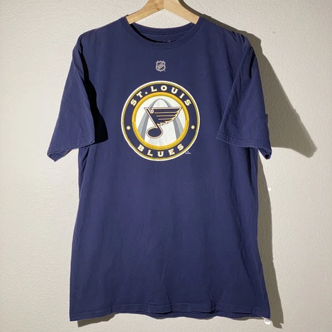 St. Louis Blues NHL Reebok Mens Jersey T-Shirt Size Large Blue David Backes 42 Cover