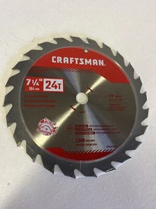 Craftsman CMAS272524 7-1/4 Zoll D x 5/8 Zoll Hartmetall Kreissägeblatt 24 Zähne - Bild 1 von 2