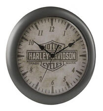 Harley-Davidson Long Bar & Shield Antiqued Face Trademark Logo Clock HDX-99105