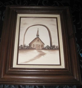 Kirche Ölgemälde auf Leinwand signiert & gerahmt von mir 21x17" - Bild 1 von 4